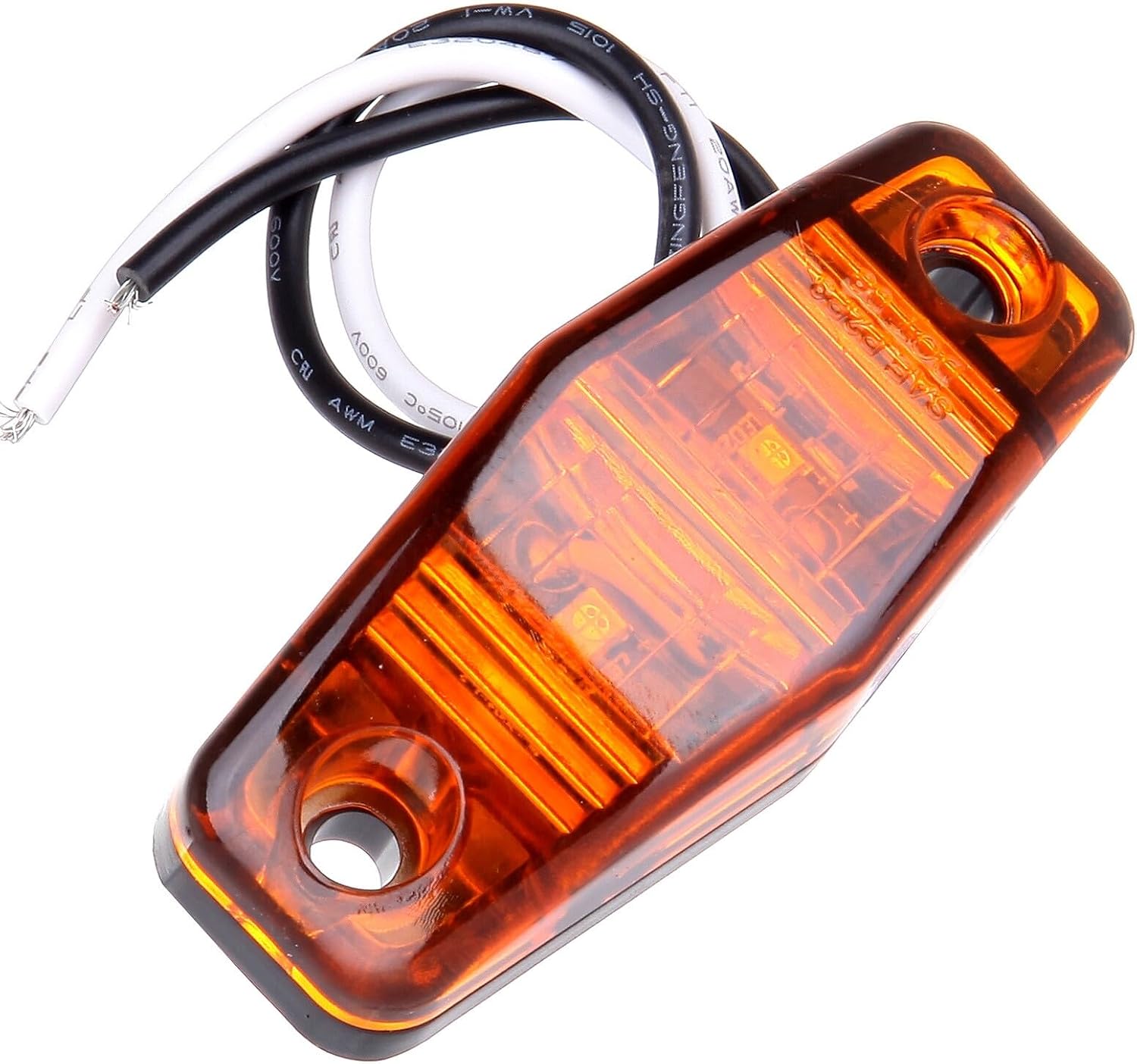 2.5" Amber LED Truck Trailer Light Oval Amber Side Fender Marker Lights Waterproof Sealed Surface Mounted For Mini LED Clearance Identifiion Lights (20 pcs)