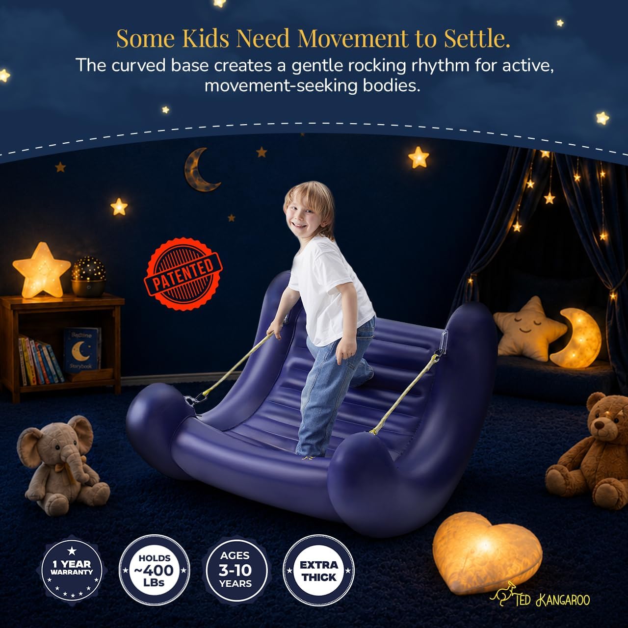 CloudBounce Ultra - with Power Straps | Sensory Rocker for Kids | Patented NextGen Inflatable Sensory Chair | Ultra-Durable & Extra-Reinforced