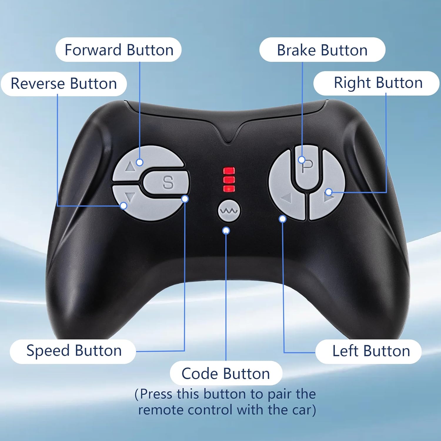 ANPABO 2.4G Remote Control for Remote Control for Electric Ride On Car/Dump Truck/Toddler Cars, Accessories for Electric Ride-On Car Replacement Parts(Black)