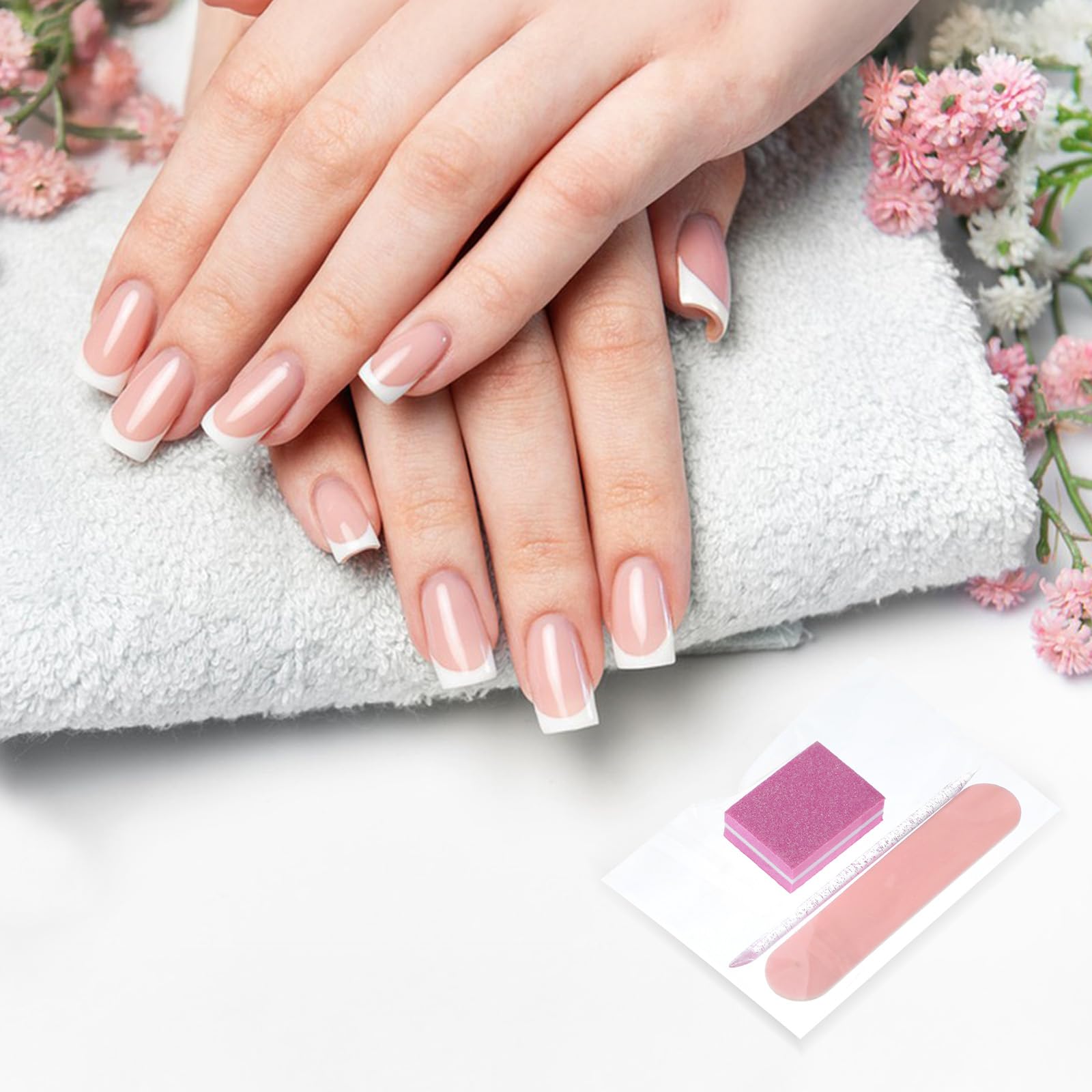 10 Sets Disposable Manicure Kit, Portable Mini Nail Files and Pedicure Tools with Wooden Buffer & Cuticle Stick