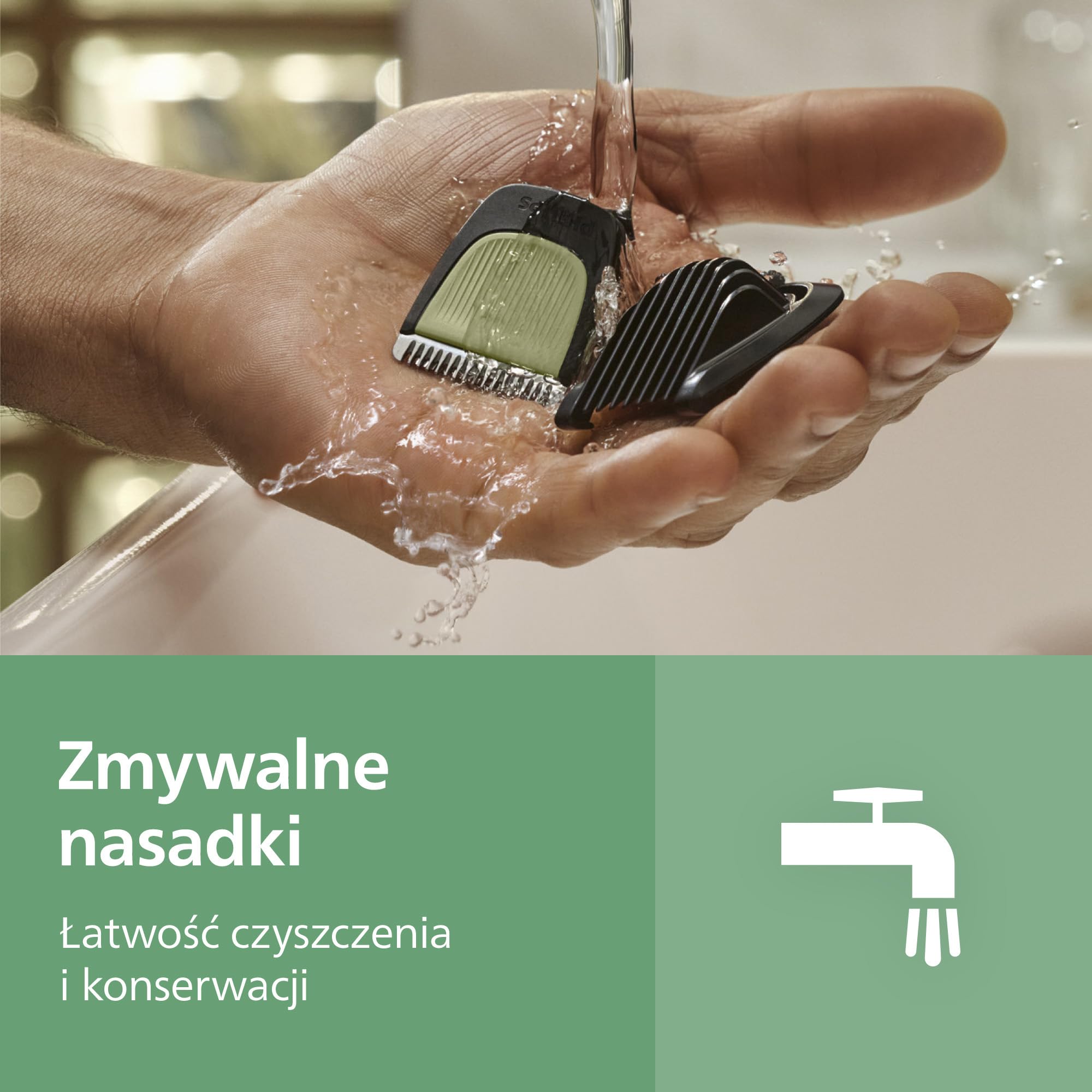 Philips Multigroom All-in-One z serii 3000 – 7-elementowy trymer do twarzy i głowy, samoostrzące się, przyjazne dla skóry ostrza, 10 ustawień długości, model MG3930/15