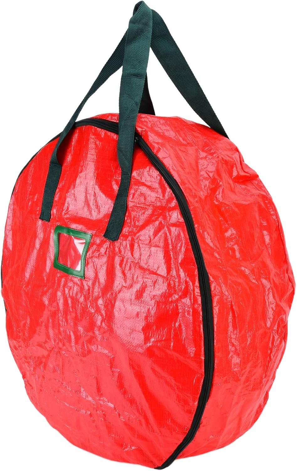 Christmas Wreath Storage Bag, Dust Proof Round Xmas Wreath Bag, PE Woven Fabric Garland Container with Handles for Home Party Office