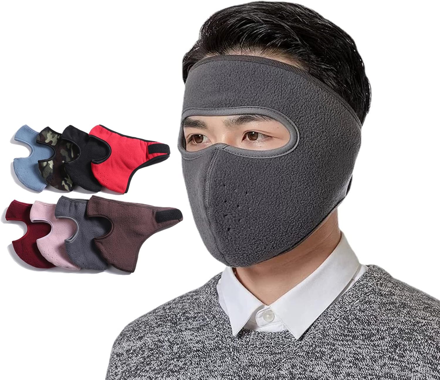 Winter Fleece Mask Warm Mask Men Women, Full Cover Face Mask Winter Bicycle Windproof Mask