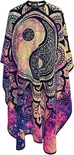 Delantal de corte de pelo para peluquería y peinado, capa impermeable para peluquería - Galaxy Yin Yang Art