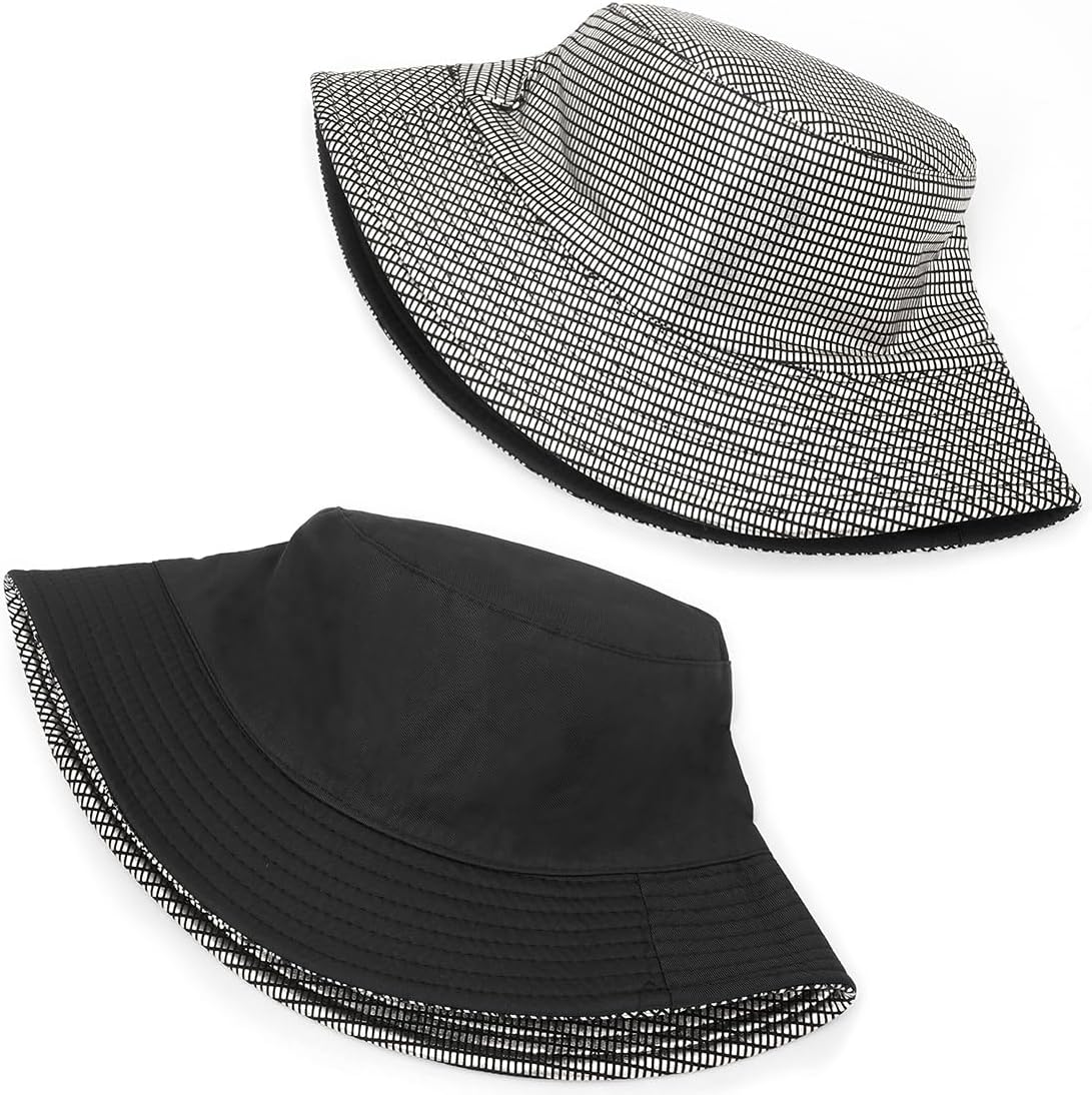 Shiny Metallic Bucket Hat Reversible Beach Fisherman Hats for Women Men - Image 5