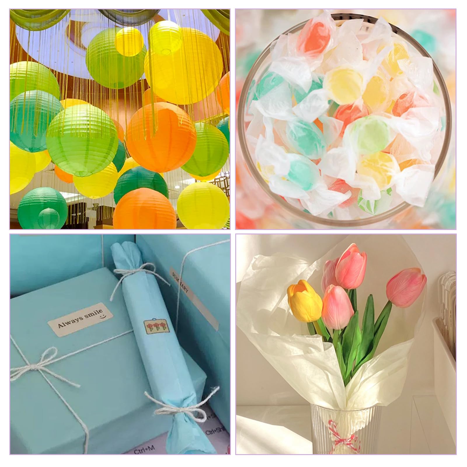 Carta Velina 360 Fogli A4 - 36 Colori, 17 G/m&sup2; Per Imballaggio E Decorazioni