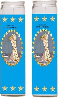Gifts by Lulee, LLC Star of The Sea Stella Maris 2 Candle Set with Prayer in The Back