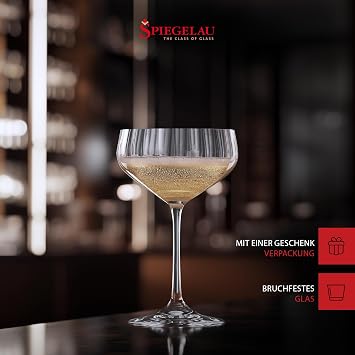 Spiegelau Coupette Glasses 310 ml Set of 4 LifeStyle 4450178 Cocktail Glasses Made of Crystal Glass Champagne Bowls Dishwasher Safe