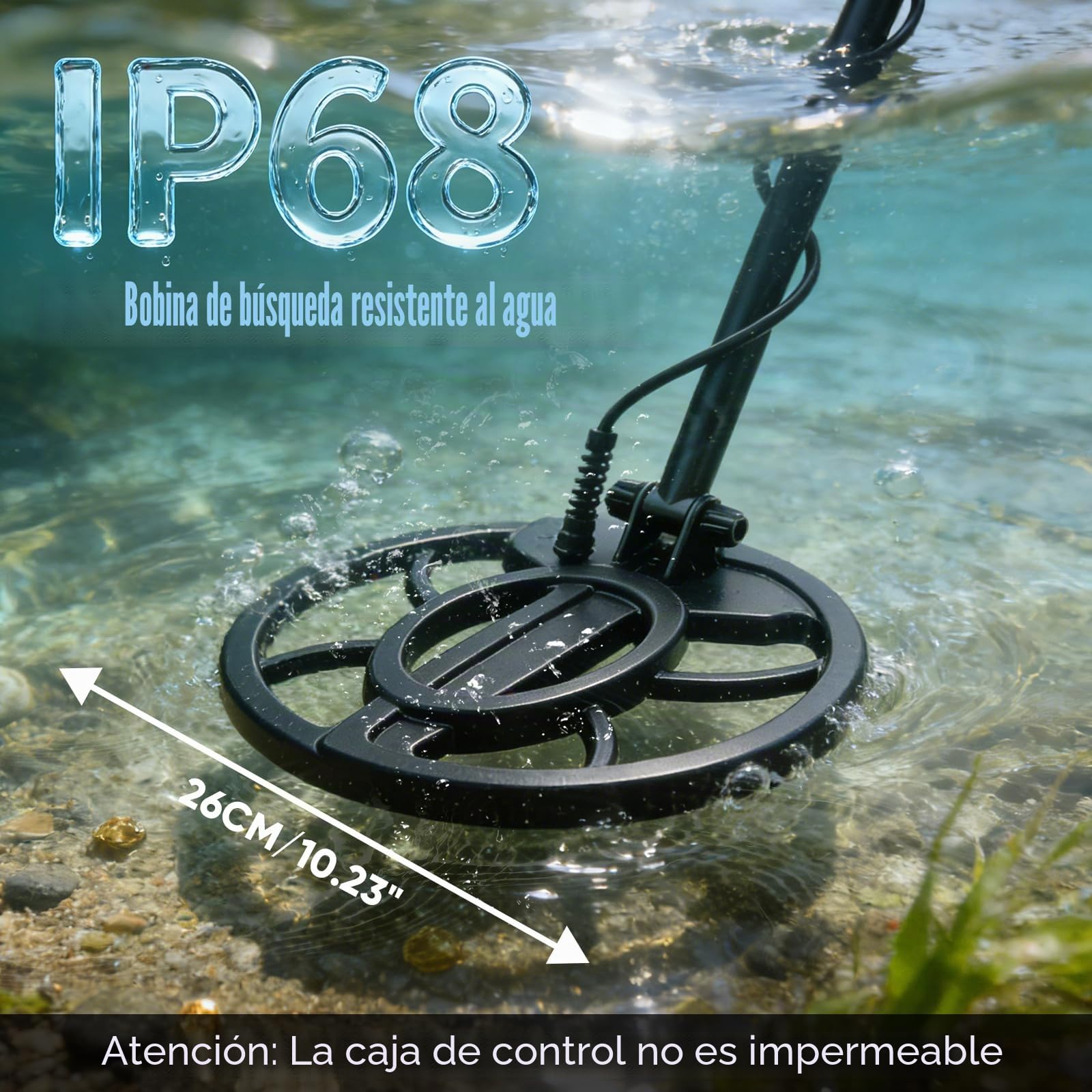 Detector de Metales Profesional para Adultos y Niños, Impermeable para Oro con Modos Pinpoint y Terreno, Emparejamiento Rápido, 5 Modos, Alta Precisión, Ligero y Fácil de Usar