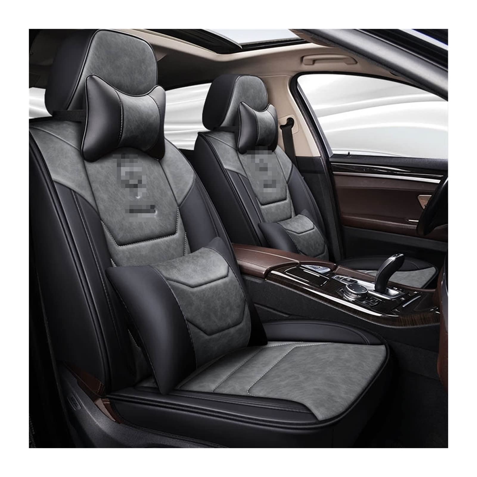Car Seat Cover Car Leather Seat Protector Covers For Jaguar For XF For F-pace For XJ For XE For F-type For XK For E-pace Seat Covers Auto Interior Accessories (Color : Grijs, Size : Deluxe Edition)