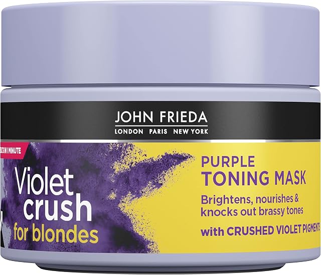 John Frieda Violet Crush Purple Toning Hair Mask for Blonde Hair 250ml, Purple