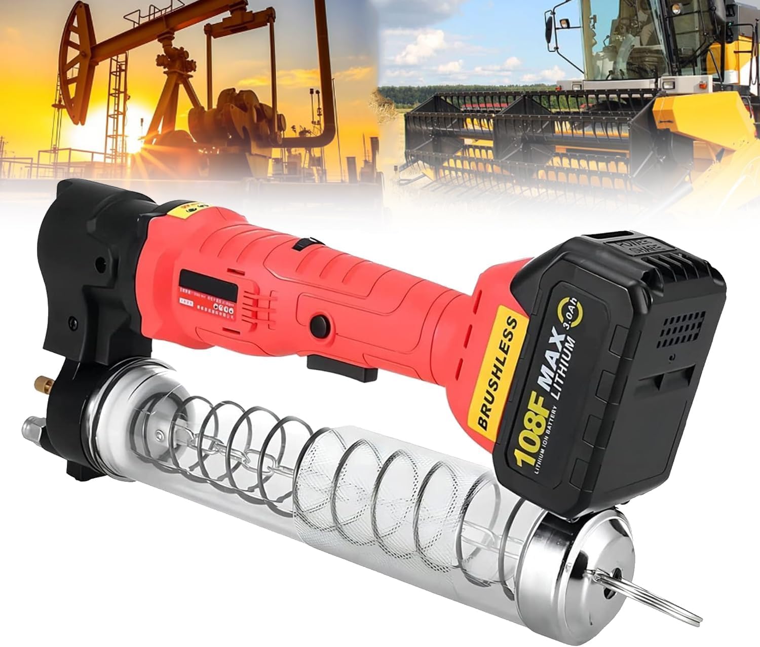 Myuyee As Shown Cordless Rechargeable Grease Gun, Fast Pumping, For Vehicle And Machine Lubrication, Mechanical Injection Tool