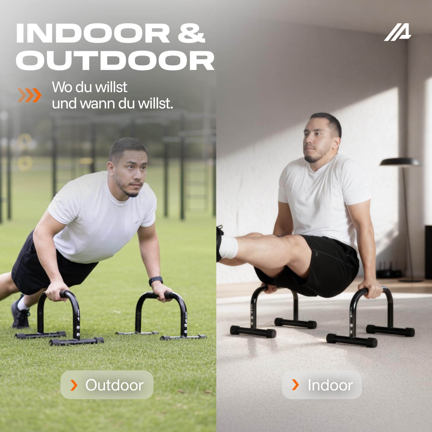 Parex Parallettes aus Stahl, gelenkschonende & rutschfeste Liegestützgriffe, Calisthenics Equipment für Indoor & Outdoor, Push-Up Bars, ideal für Handstand & Liegestütze