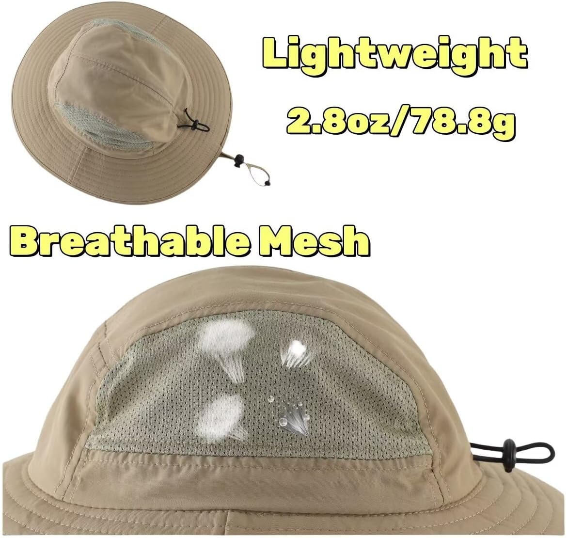 LLmoway UPF 50+ Sun Hat for Men Women Wide Brim Breathable Adjustable Windproof Outdoor Fishing Hiking Hat Foldable Packable - Image 4