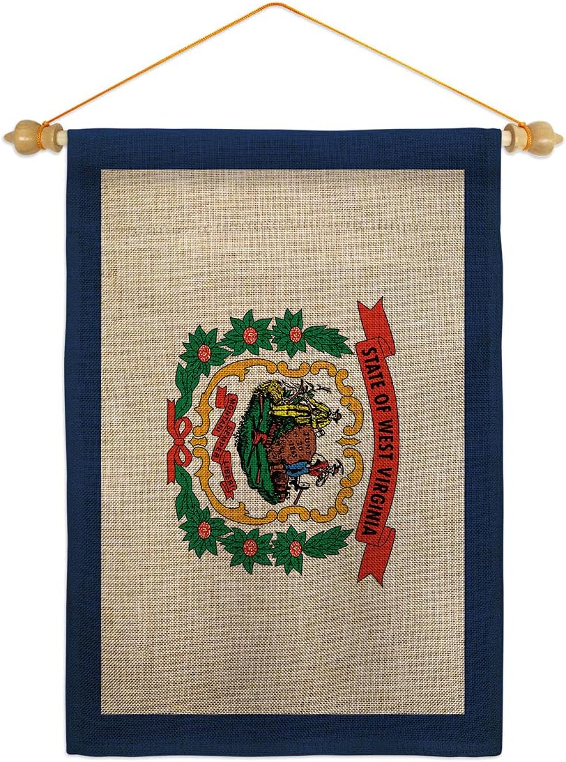 West Virginia Burlap Garden Flag Americana States USA American Territories Republic Small Decorative Gift Yard House Banner Double-Sided Made In 13 X 18.5