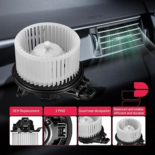 Miniatura 3 de BDFHYK 700237 Motor soplador de calentador de CA compatible con F-150 2009-2014, Expedition 2009-2017, Lincoln Navigator 2009-2017, ensamblaje de