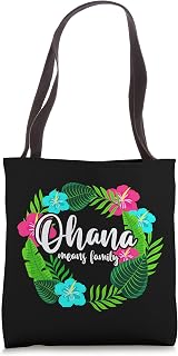 Ohana Means Family Hawaii - Hibiscus Hawaiian Flowers Tote Bag