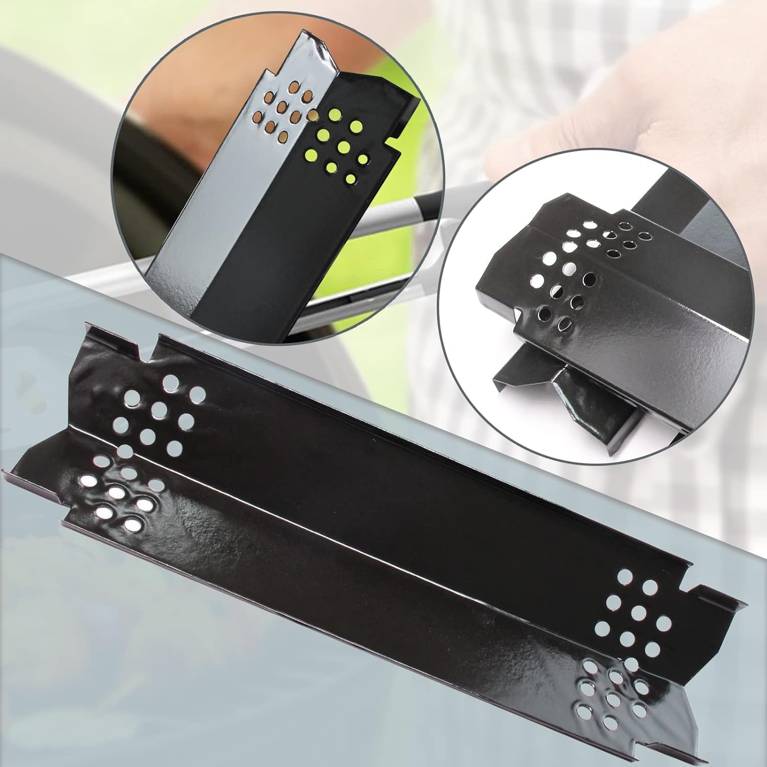 Hongso Replacement Parts Kits for Nexgrill 2 Burner 720-0864M Grill, 16 15/16" Grates, Heat Plates and Burner Tubes for Nexgrill Evolution Infrared Plus Deluxe 720-0864M, Megamaster 720-0864MA Models