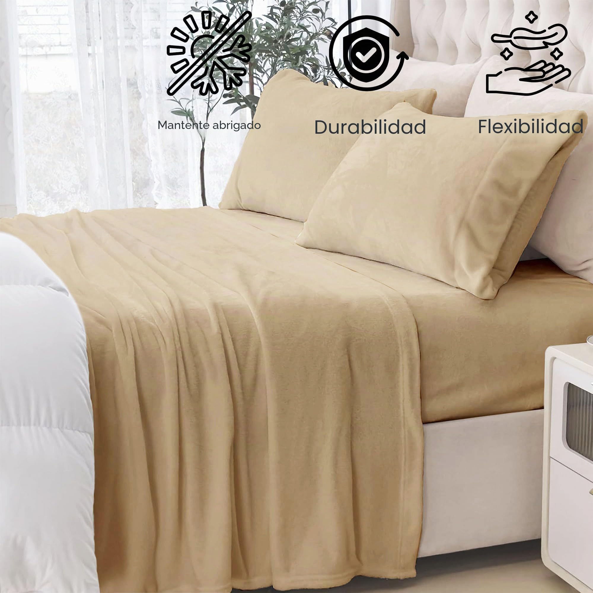 MANEMI Juego de Sábanas Coralina Cama 180,Incluye Sábana Encimera, Bajera y Funda de Almohada,Cálido y Comfort, 100% Microfibra Extra Suave,Sábana para Invierno.