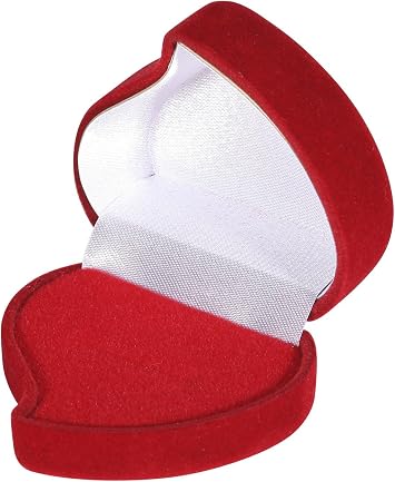 I-MART Heart Shaped Rose Case for Proposal, Engagement Ring Holder and Wedding Ring Display, Red Velvet Rose Jewelry Case, Heart Jewelry Organizer for Wedding Proposal Decorations