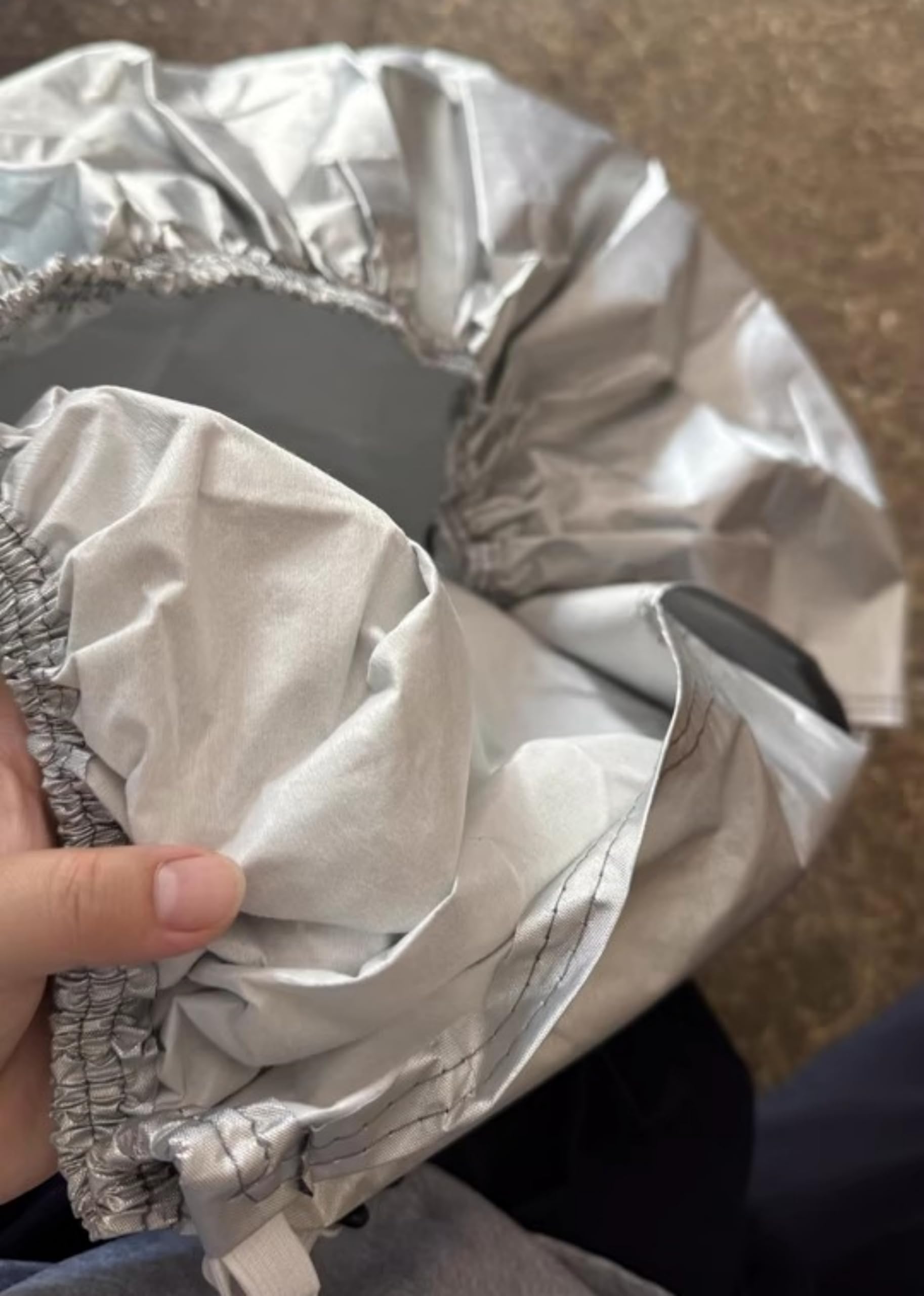 4 pezzi Copertura di protezione in argento per pneumatici Copriruota impermeabile per camper Copriruota in fibra di poliestere per 27-29 pollici Diametro pneumatico Auto Jeep Rv Suv Rimorchio per cami