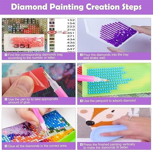 Miniatura 7 de Kits de arte de diamantes de flores para adultos, pinturas de puntos de diamante para principiantes, suministros de arte de diamantes para adultos,