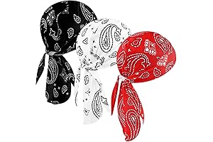 DOCILA Visor Durag 3 Pack for Men Skull Cap Beanie Bandana Hat