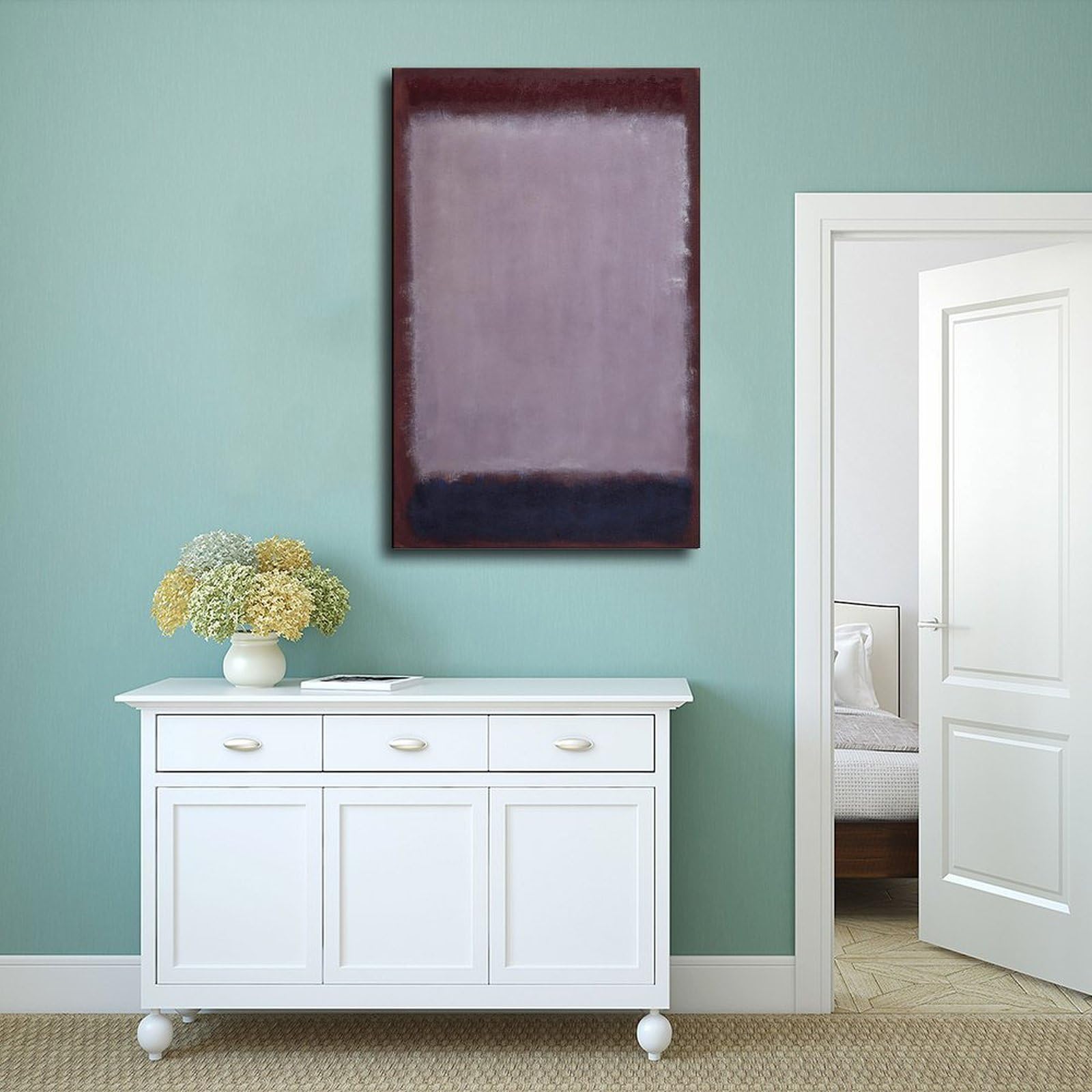 Famous Works by Mark Rothko - Póster de lavanda y morera de 1949 para dormitorio, decoración de lienzo, paisaje deportivo, oficina, habitación, marco de regalo, 30,5 x 45,7 cm