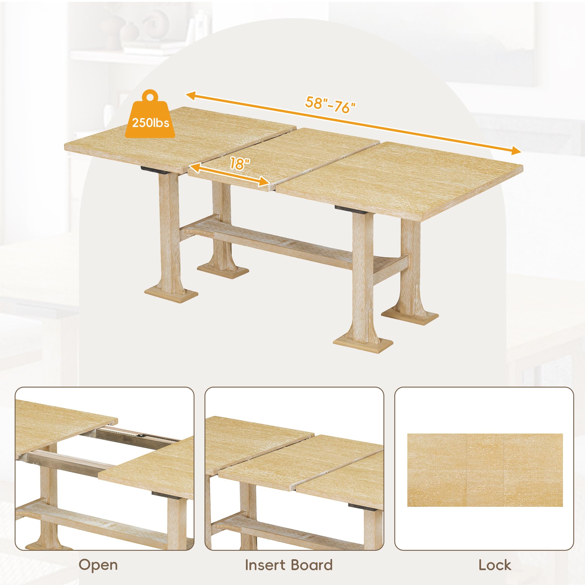 Amazon.com - Merax 6-Piece Dining Table Set, 76 inch Extendable Amazon.com - Merax 6-Piece Dining Table Set, 76 inch Extendable