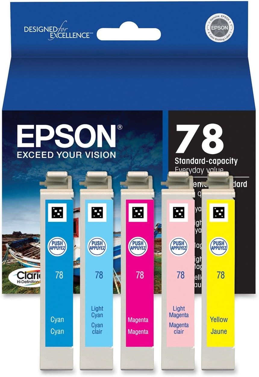 Epson 78 Multipack Color Hi-Definition OEM Inkjet/Ink Cartridge (Cyan, Magenta, Yellow, Light Cyan, Light Magenta) Bulk Package