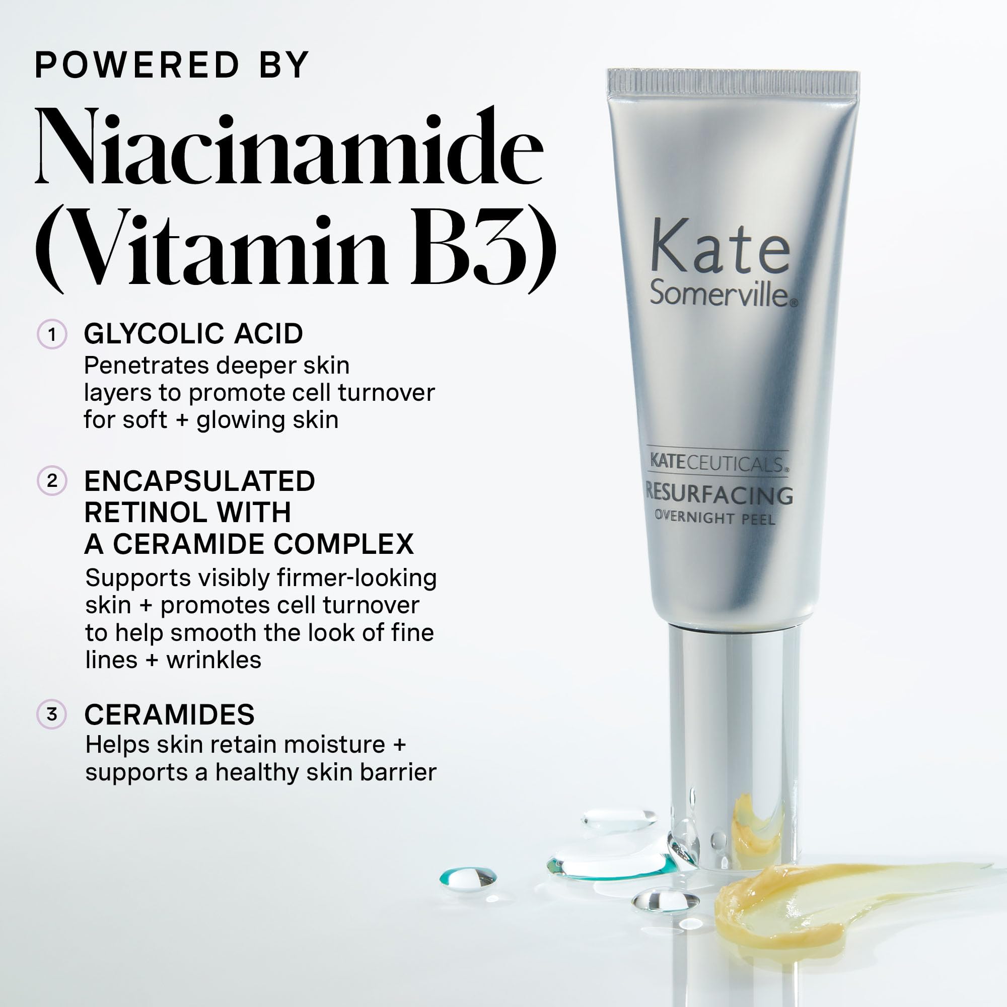 Kate Somerville KateCeuticals® Resurfacing Overnight Peel – Clinic-Grade Face Peel, Powerful Anti-Aging Treatment, 1 Fl Oz