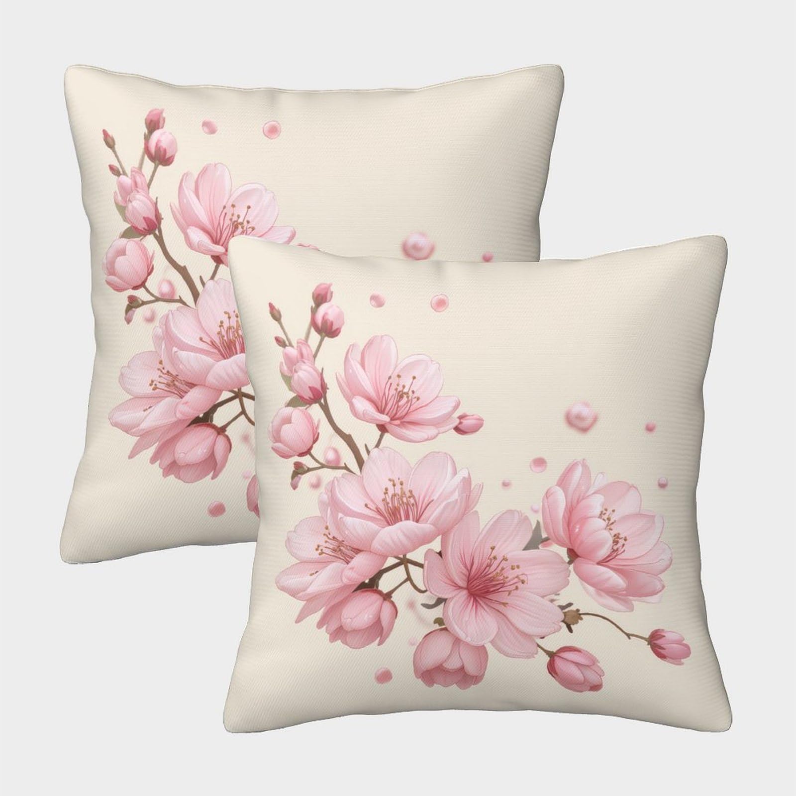 QFVANSIYO Elegant Floral 3D Printed Microfiber Pillowcase for Bedroom Soft Botanical Pillow Cover Breathable Home Decor All Ages 45x45cm