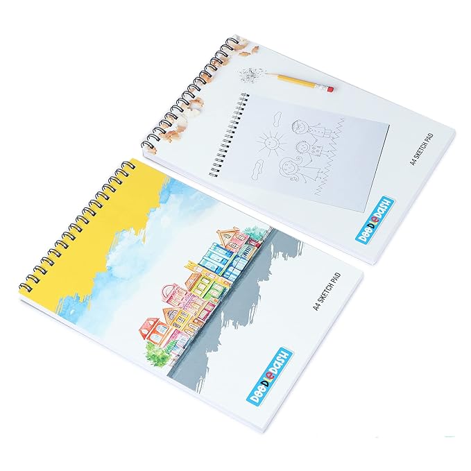 DOODLEDASH A4 Sketch & Drawing Pad (Pack of 2 Pads) 100 Sheets of