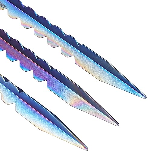 Miniatura 4 de SILLVERANT - Estacas de titanio para tienda de campaña, estacas de tienda de campaña ultraligeras con gancho para toldo, campamento, mochileros,