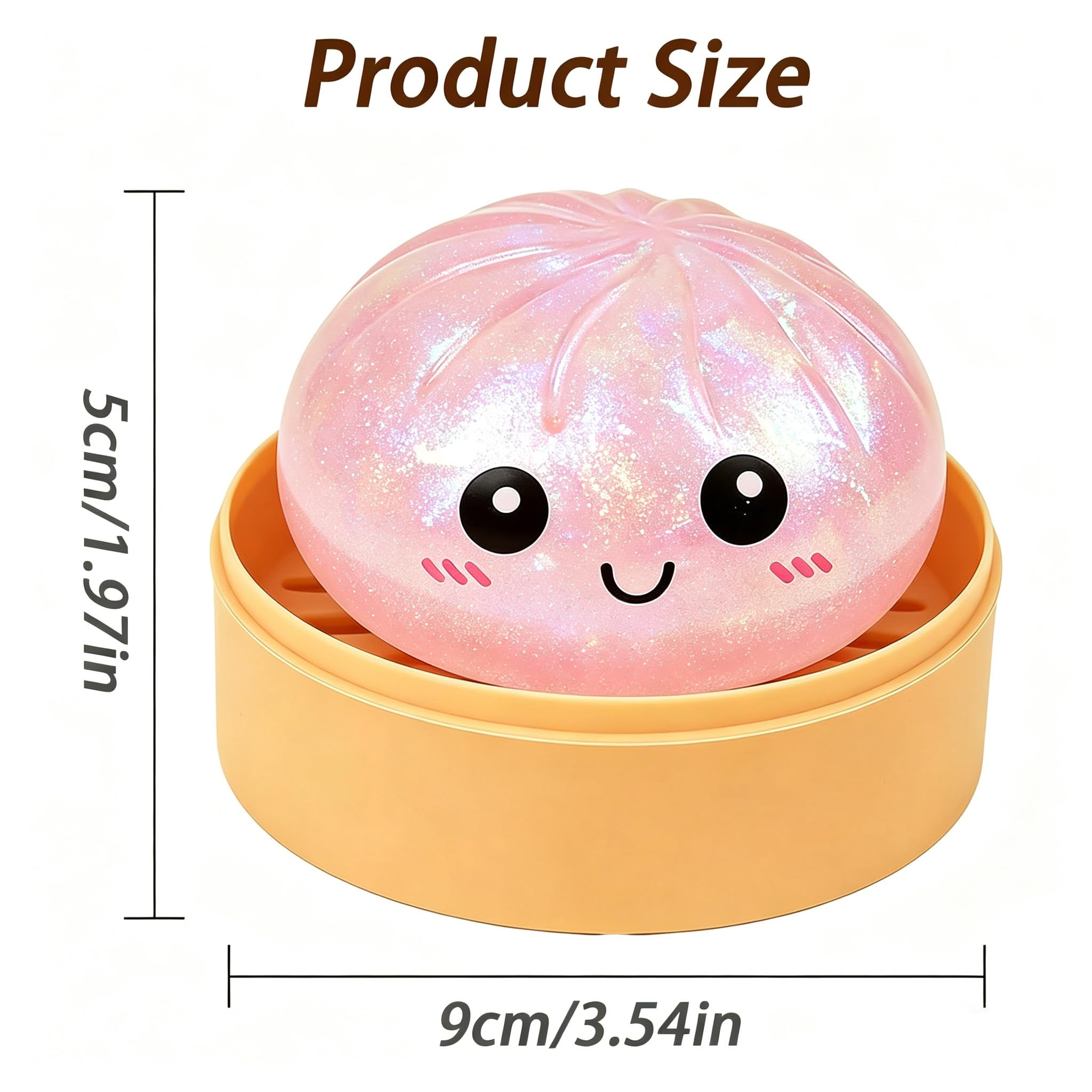 2026 New Pink Glitter Dumpling Squishy, Slow Rising Stress Relief Fidget for Adults, Soft Sensory Squeeze for Anxiety Relief, Office Desk Decor and Stress Buster, Party Favor Gift — view 2