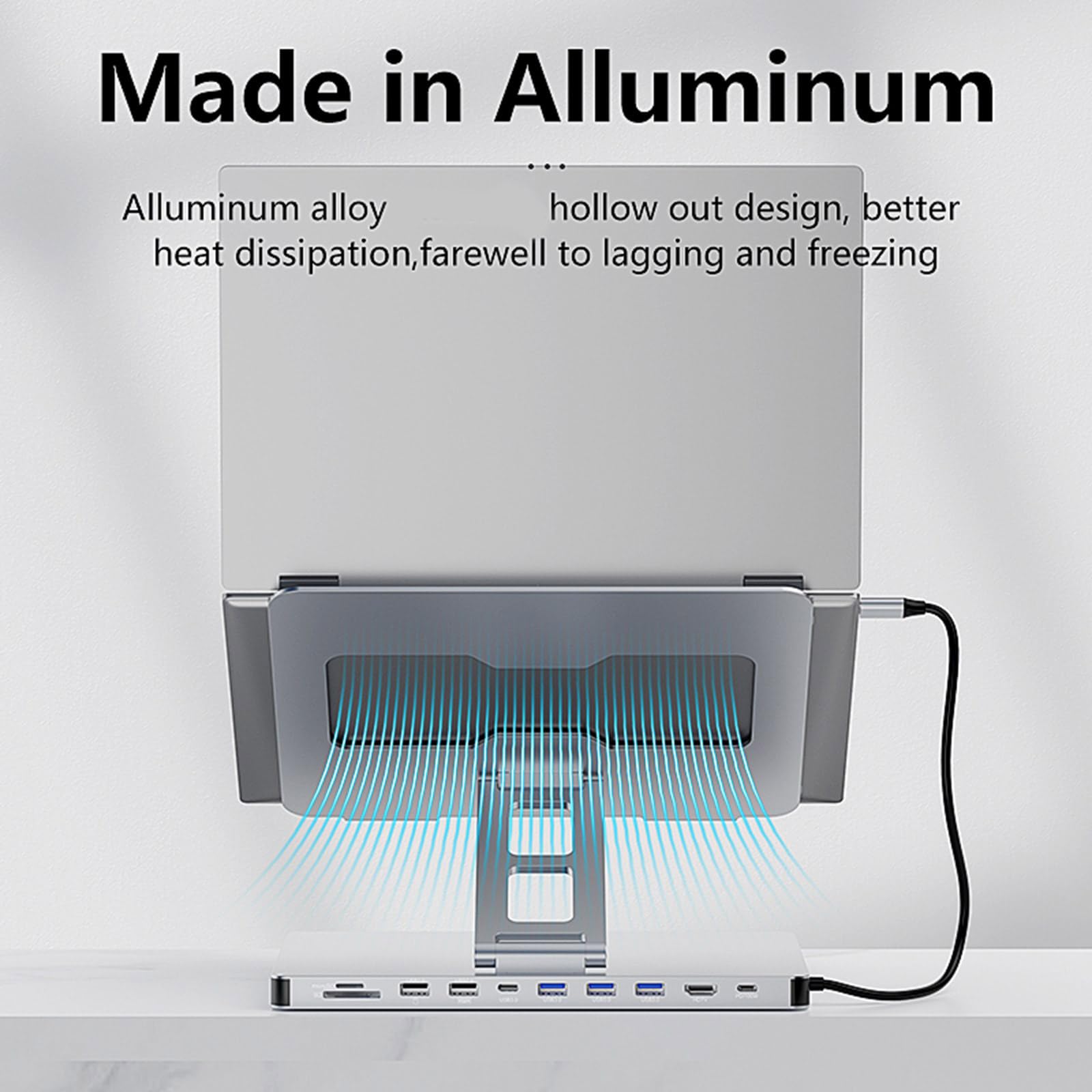 Docking station per laptop con 10 porte 3USB3.0 PD100W 4K60hz Output Notebook Holder per viaggiatori d'affari studente accessorio per laptop