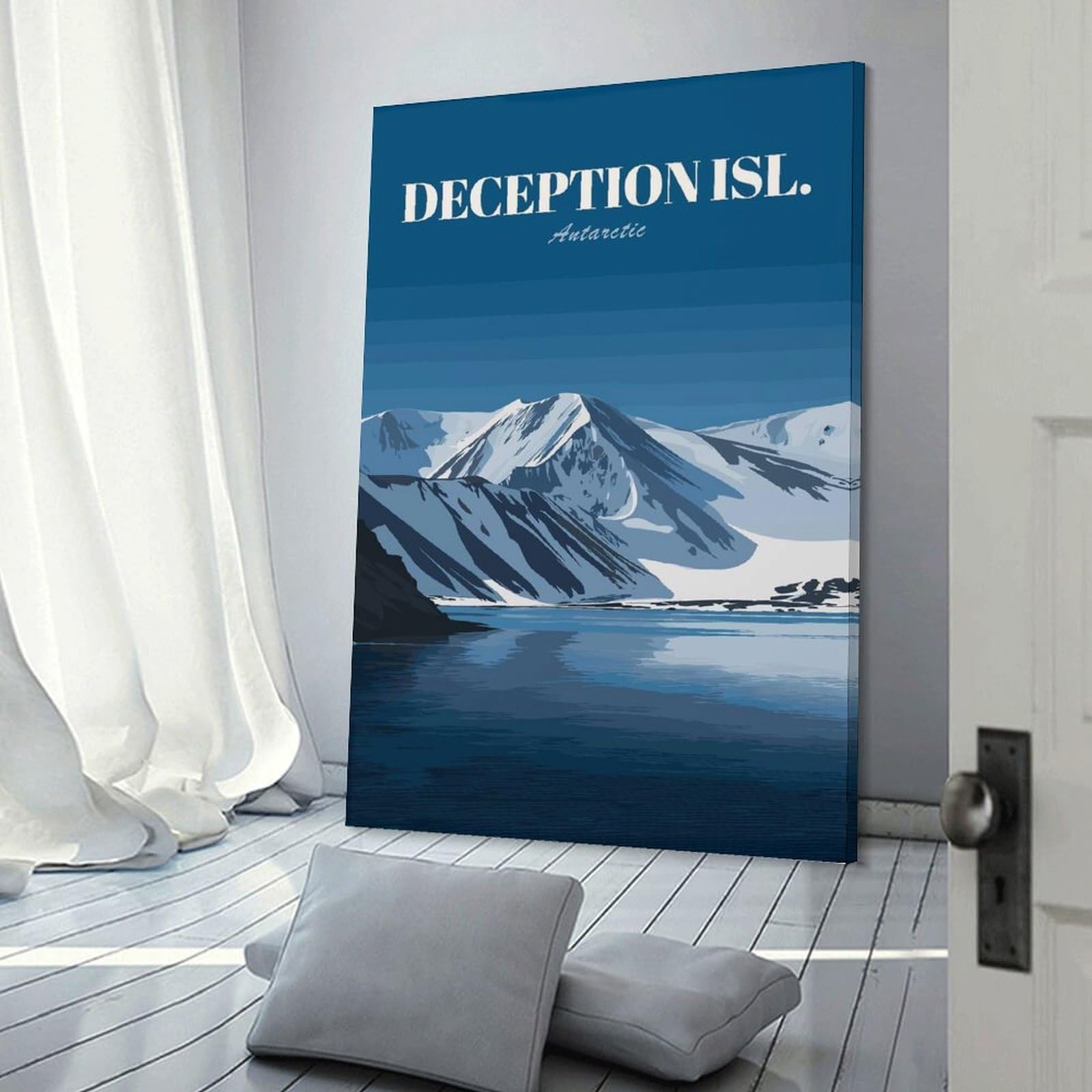 Junmoney Frame-Style-16 Deception Island, Antarctic Travel Canvas Wall Decor, 20X30inch(50X75cm), For Gallery Wall Decor And Room Displays, Wall Decor Suited To Curated Displays