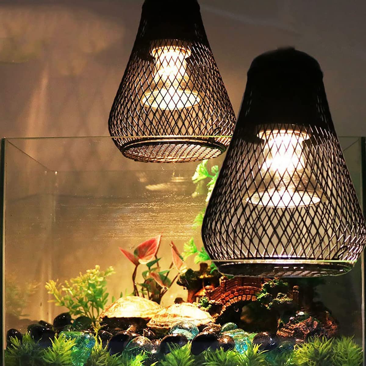 Lámpara Calefacción Reptil, Lámpara Calefacción 25-150W, con Pantalla Lámpara Y Tubo Hierro A Prueba Mordeduras, para Acuario Gallinas Y Lagartos,25W