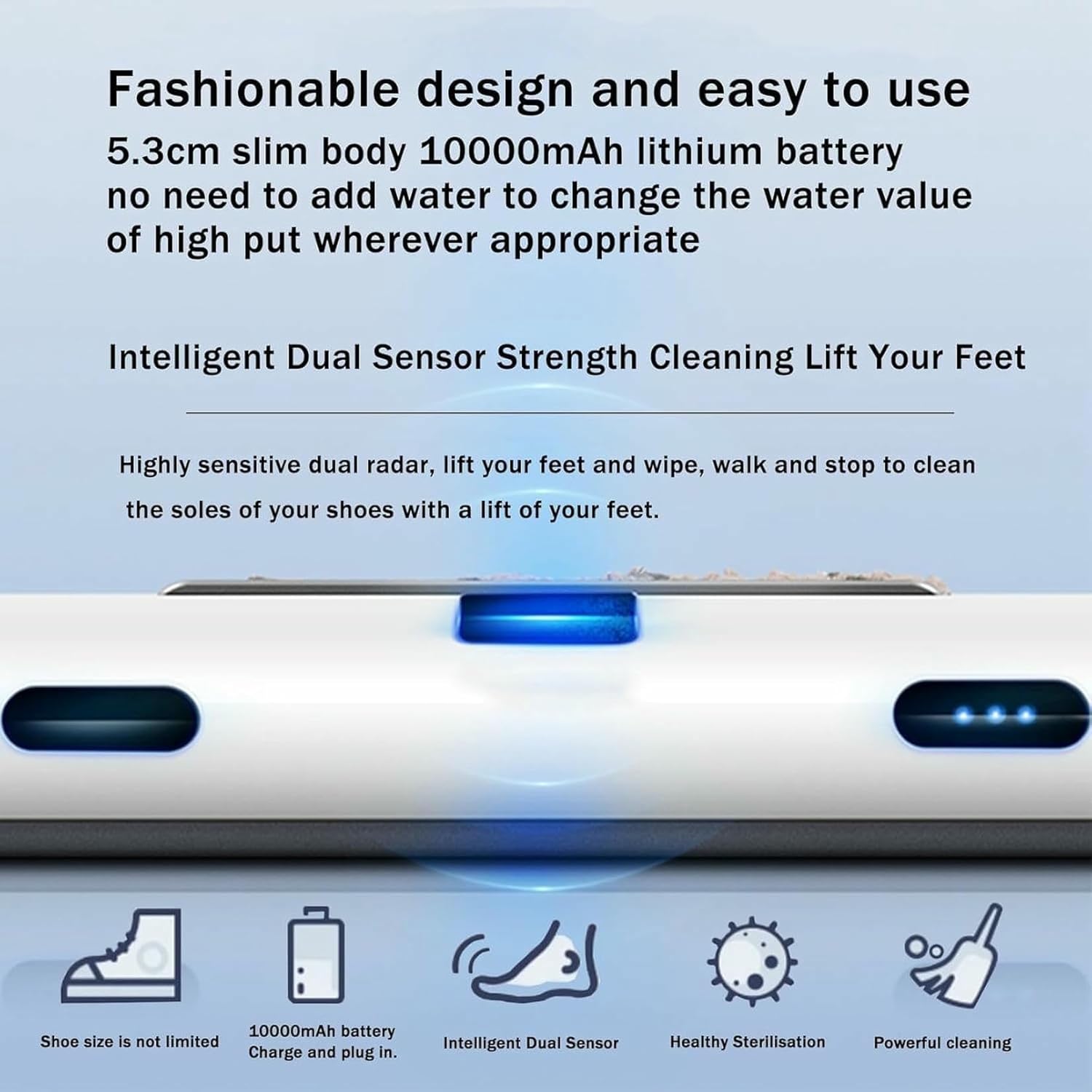 Rechargeable Automatic Induction Shoe Polisher,Fully Automatic Sole Cleaning Machine,260RPM-for Home & Office - Waterless Shoe Cleaner