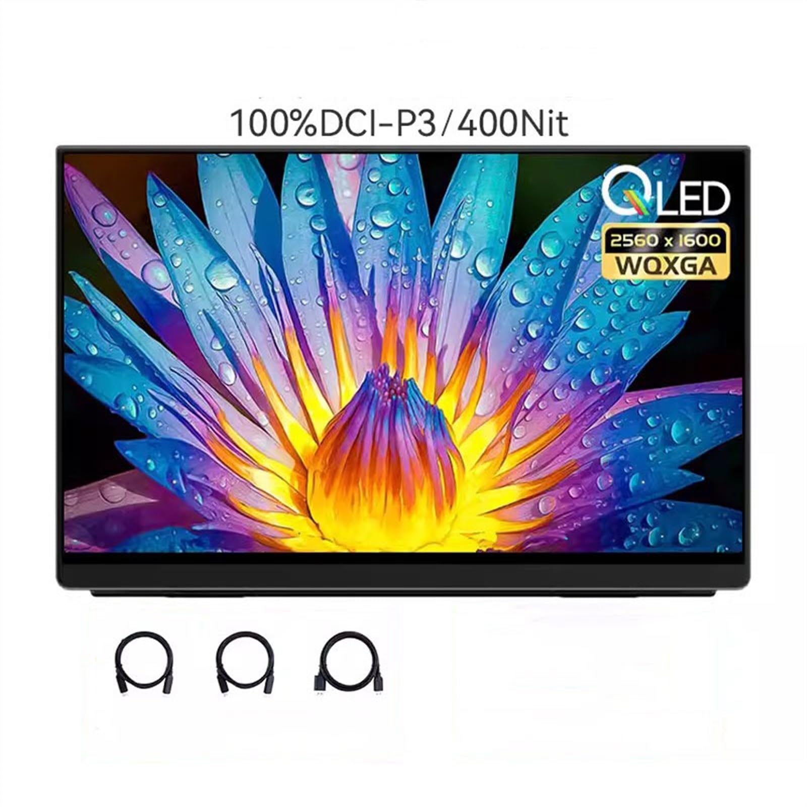 Przenośny monitor do laptopa 16-calowy ekran zewnętrzny QLED 2,5 K. Rozdzielczość 2560 * 1600. Ekran rozszerzający laptopa. Zewnętrzny biurowy do gier Przenośny monitor do gier