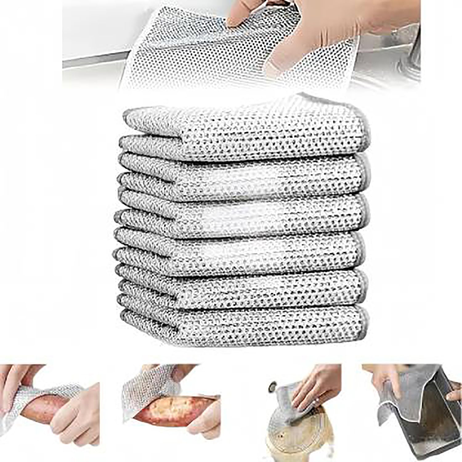 Urban Scrubber Ease for Kitchen - 5 Pack Non Scratch Dish Wash Cloths Viral Wire Dishcloth Multifunctional Wire Mesh Cleaning Cloth, Steel Scrubber for Utensils, Dishwasher Cloth Scrubber (B0D7F272H7) Amazon Price History, Amazon Price Tracker