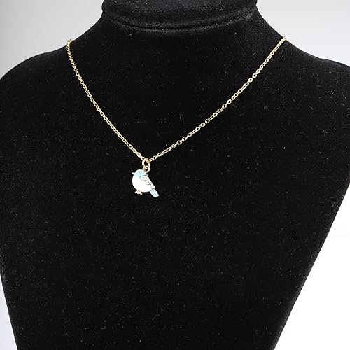Miniatura 6 de FUSTMW Collares de pájaro azul para mujer, collar con colgante de pájaro, regalo para amantes de los pájaros, collar de pájaro pequeño, joyería de