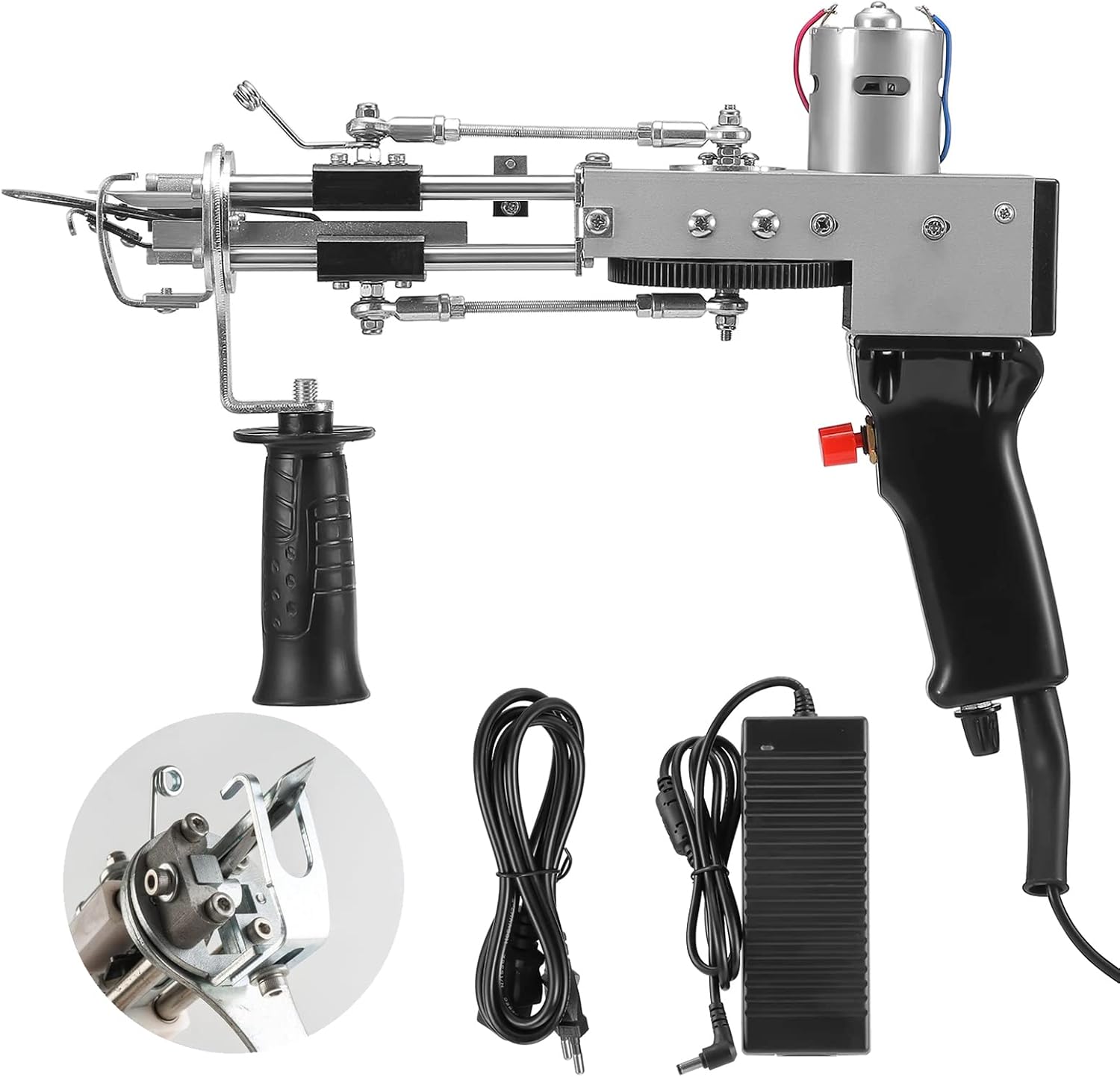 Tufting Rug Gun, Cut Pile Tufting Gun, Handheld Carpet Tufting Gun, Loop Pile Rug Gun, Electric Carpet Weaving Machine, Flocking Knitting Rug Gun Machine