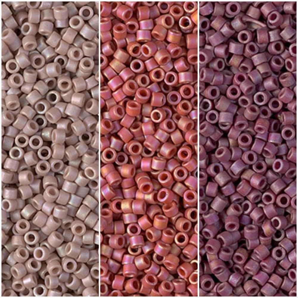 Miyuki Delica 11/0 Glass Seed Beads - Matte Opaque Glazed Pallete DB2305, DB2306, DDB2308