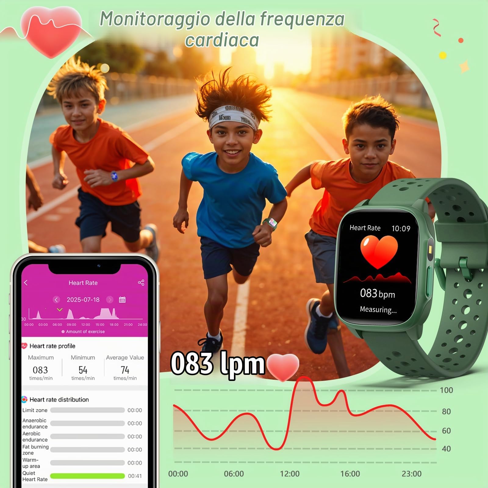 meoonley Smartwatch per Bambini, Activity Tracker da 1.5" per Ragazzi, monitoraggio benessere e sonno, Frequenza Cardiaca, Giochi di puzzle, Funziona Senza App/Telefono, Regalo per Ragazzi 6-15 Anni