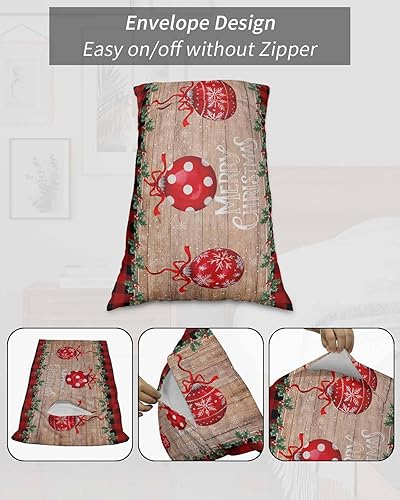 Miniatura 7 de Fundas de almohada de bola bohemia de Navidad tamaño King, 2 paquetes de fundas de almohada suaves para cama, fundas de almohada para sofá, funda de