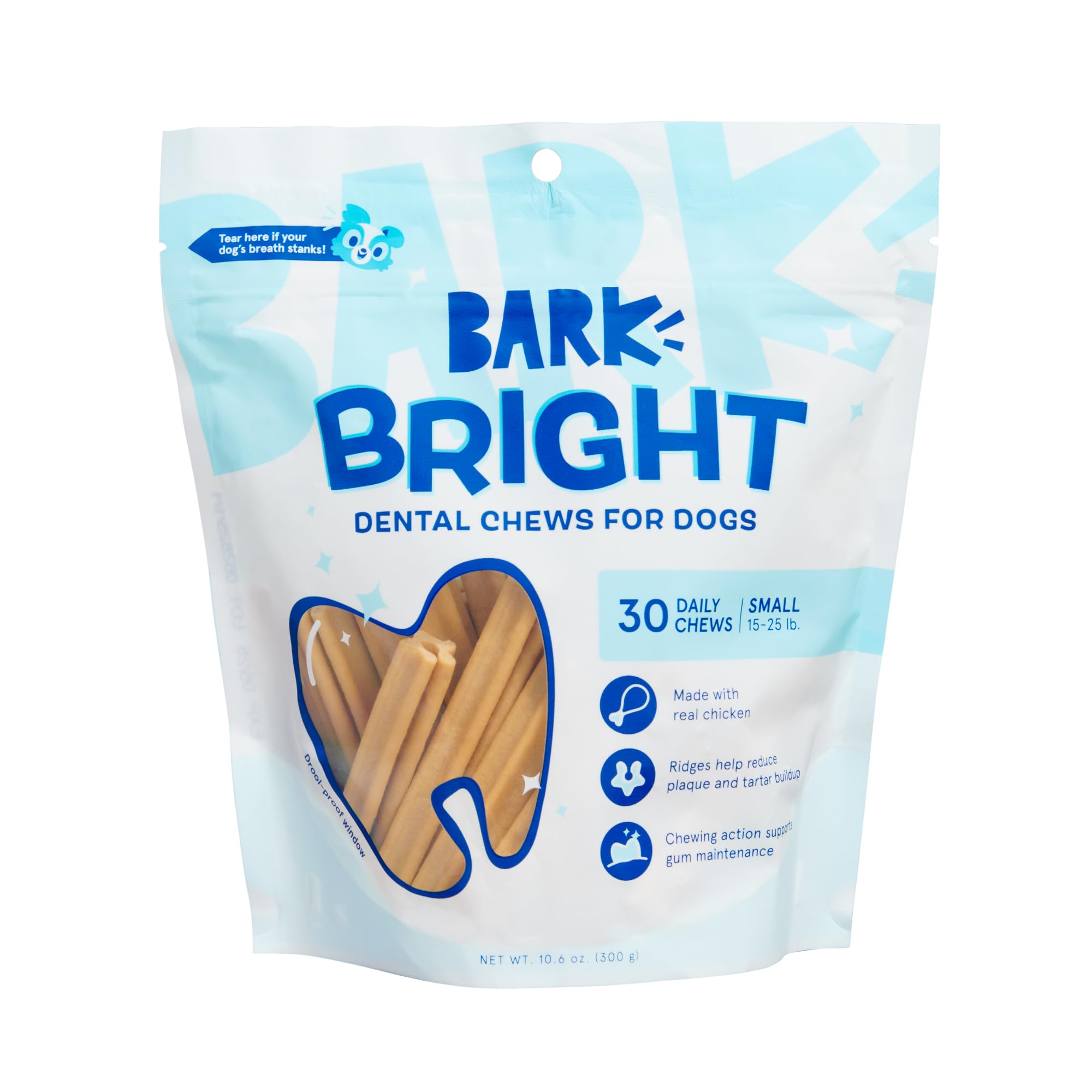 Barkbox Bright Original Dog Dental Chew Sticks, Plaque and Tartar Cleaning - Small Breeds (30 Chews)