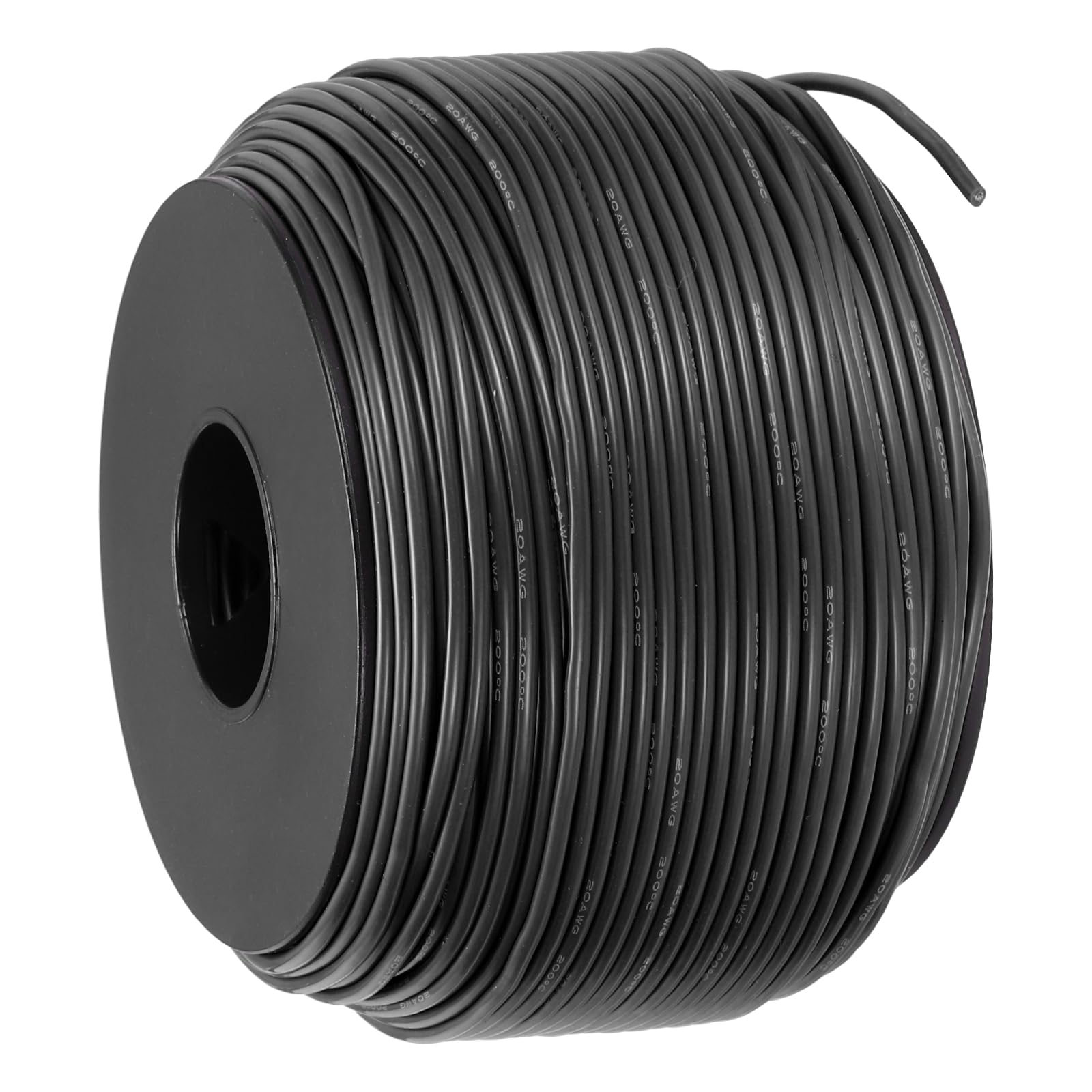 sourcing map 20 AWG Flexible Silicone Wire 91.5m/300ft, 20 Gauge Tinned Copper Electrical Stranded Wire 200 Celsius/392 Fahrenheit High Temperature Hookup Spool for DIY Model Wiring, Black