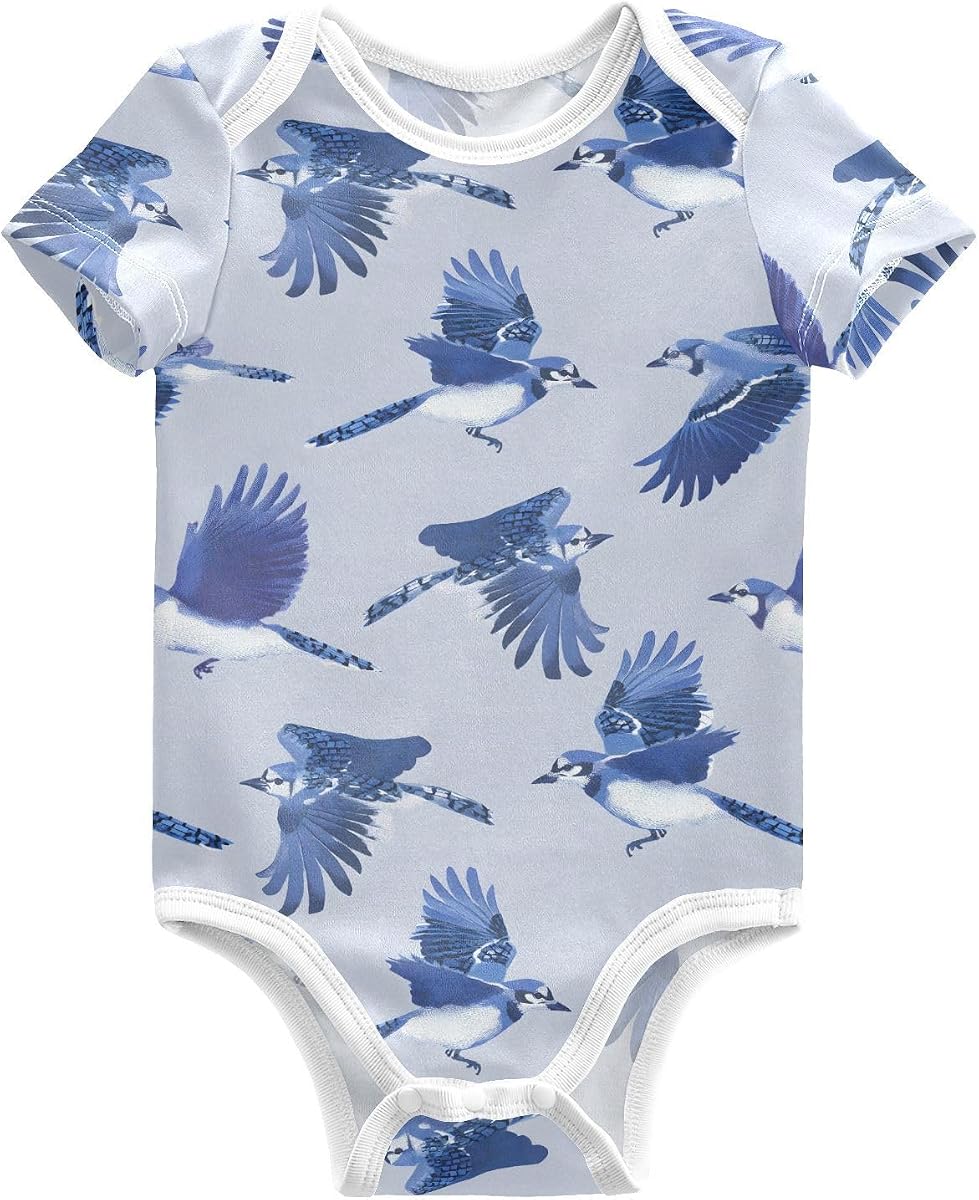 Mono unisex de manga corta para bebé, diseño de Blue Jays Flying in The Sky, para niño y niña, 3M