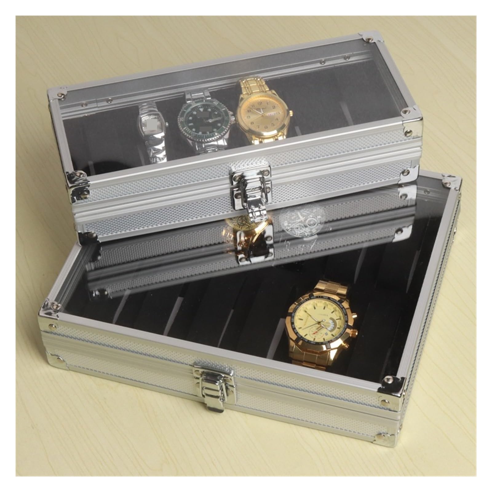 Scatola per orologi in alluminio Scatola for orologi 6/12/24 cinte | Espositore for collezione di scatole for orologi in lega di alluminio(6 Slots)